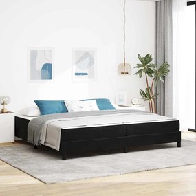 vidaXL Κρεβάτι box spring με στρώμα Μαύρο 200 x 200 cm Βελούδο