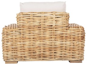 Καρέκλα - Πολυθρόνα TROPEL C9810 Ξύλο Mango με Φυσικό Rattan και Λευκά Μαξιλάρια 110x88x70-85Υεκ. 110x88x85 εκ.