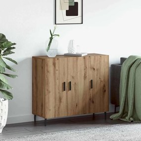vidaXL Πλαϊνό γραφείο Καφέ 90 x 34 x 80 εκ. Επεξεργασμένο ξύλο