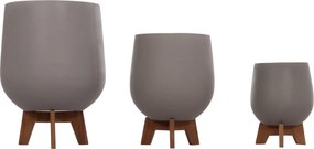 ΣΕΤ 3 ΓΛΑΣΤΡΕΣ ΜΕ TEAK ΒΑΣΕΙΣ TRYLL HM4681.03 FIBER CEMENT--ΓΚΡΙ