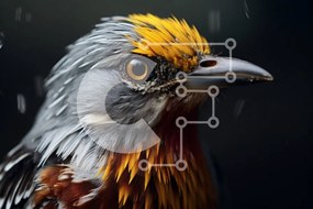 Σετ των 2 Intra Συλλεκτικό Ξύλινο Παζλ Plywood  4mm - Πουλί με κίτρινο ράμφος και καφέ φτερά Σε Ξύλινο Κουτί - Διαστάσεις: 10x10 cm – 25 κομμάτια