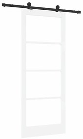 vidaXL Συρόμενη Πόρτα Χειροκίνητος Λευκό 86 x 211 cm Ξύλο και μέταλλο