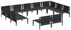 vidaXL Σετ Καναπέ Κήπου 11 pcs Ανθρακί Ατσάλι