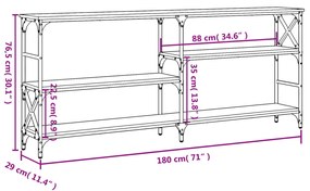 ΤΡΑΠΕΖΙ ΚΟΝΣΟΛΑ ΚΑΠΝΙΣΤΗ ΔΡΥΣ 180X29X76,5ΕΚ. ΕΠΕΞΕΡΓΑΣΜΕΝΟ ΞΥΛΟ 835476