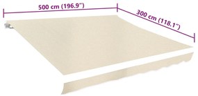 vidaXL Τεντόπανο Κρεμ 5 x 3 μ. από Καραβόπανο