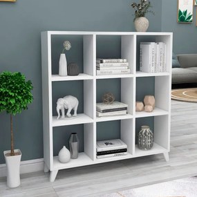 Βιβλιοθήκη μελαμίνης Saul Megapap χρώμα λευκό 88,2x20x88,2εκ.-GP041-0009,1
