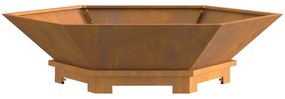 vidaXL Εστία Φωτιάς Εξαγωνική 100x100x28 εκ Ανθεκτικό Ατσάλι