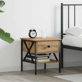 vidaXL Κομοδίνο με συρτάρι artisan δρυς 40 x 42 x 45 εκ.