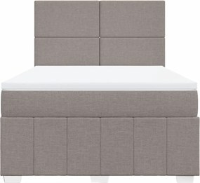vidaXL Κρεβάτι Boxspring με Στρώμα Taupe 160x200 εκ. Υφασμάτινο