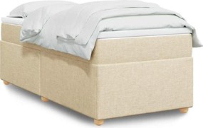 vidaXL Κρεβάτι Boxspring με Στρώμα Κρεμ 100 x 200 εκ. Υφασμάτινο