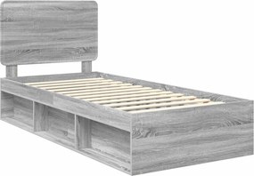 vidaXL Σκελετός Κρεβατιού Γκρι Sonoma 100 x 200 cm