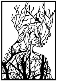Διακοσμητικό Τοίχου The Beauty Tree 826PIR2090 48x70cm Black Wallity Metal