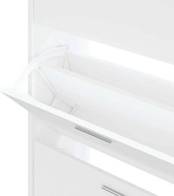 vidaXL Παπουτσοθήκη Λευκή 63x24x103 εκ. από Επεξεργασμένο Ξύλο