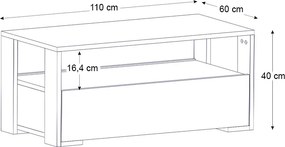 Τραπεζάκι σαλονιού Balina Megapap χρώμα λευκό 110x60x40εκ.