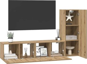 vidaXL Σετ επίπλου τηλεόρασης 3 pcs Artisan Oak Επεξεργασμένο ξύλο