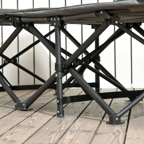 Ξαπλώστρα Outsunny, αναδιπλούμενη, ρυθμιζόμενη πλάτη, με ποτηροθήκη, έως 120 kg, 68 x 186 x 48 εκ., γκρι