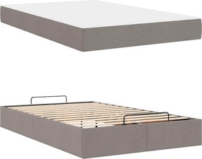 vidaXL Σκελετός κρεβατιού με στρώμα 2 pcs Taupe ύφασμα