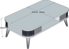 Τραπεζάκι Σαλονιού Δρυς DRADRA 105x60x34.6