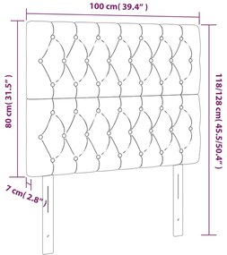vidaXL Κεφαλάρι Κρεβατιού LED Σκούρο Γκρι 100x7x118/128εκ. Υφασμάτινο