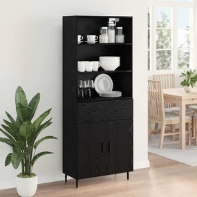 vidaXL Highboard 2 pcs Μαύρη Οξυά 69,5 x 34 x 180 εκ.