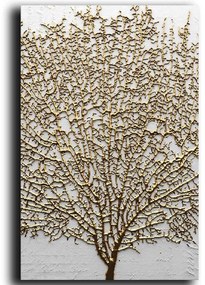 Πίνακας Καμβάς 122RMF1180 45x70cm White-Gold Wallity Vertical Ξύλο, Καμβάς