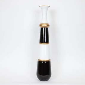 Βάζο Επιδαπέδιο Μεταλλικό 752-22015 17x17x81.5cm Gold-Black-White Estheti Home Metal