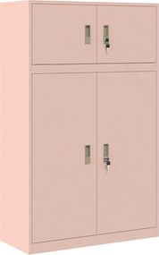 vidaXL Ντουλάπι αποθήκευσης 2 τμχ. Ροζ 90 x 40 x 145 cm Ατσάλι