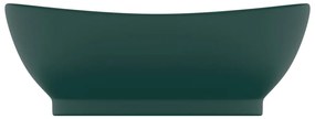 vidaXL Νιπτήρας με Υπερχείλ. Οβάλ Σκ. Πράσινο Ματ 58,5x39 εκ Κεραμικός