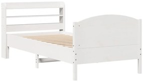 vidaXL Σκελετός Κρεβατιού Χωρίς Στρώμα Λευκό 100x200 εκ. Μασίφ Πεύκο