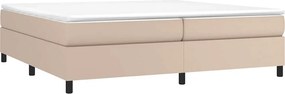 vidaXL Κρεβάτι Boxspring με Στρώμα Καπουτσίνο 200x200εκ.από Συνθ.Δέρμα