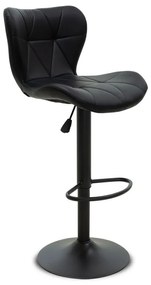 Intrahome Σκαμπό μπαρ Coozy Intrahome πτυσσόμενο μεταλλικό μαύρο ματ με pu χρώμα μαύρο | SKU: INTRAPA-238111190