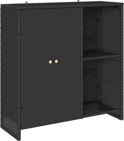 vidaXL Ντουλάπι αποθήκευσης με ράφι Μαύρο 100 x 36 x 102 εκ Ρατάν