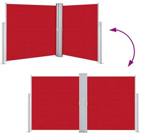 vidaXL Σκίαστρο Πλαϊνό Συρόμενο Κόκκινο 140 x 600 εκ.