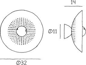 Απλίκα Τοίχου Wanted Wall with Backplate Ø32cm Χρυσό