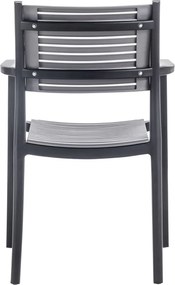 AKRON Πολυθρόνα PP-UV Μαύρο - Γκρι   1τμχ