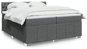 ΚΡΕΒΑΤΙ BOXSPRING ΜΕ ΣΤΡΩΜΑ ΣΚΟΥΡΟ ΓΚΡΙ 200X200 ΕΚ. ΥΦΑΣΜΑΤΙΝΟ 3287183