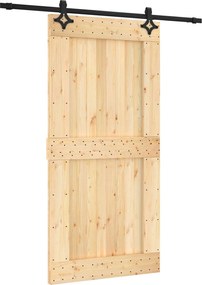 vidaXL Συρόμενη Πόρτα Φυσικό και Μαύρο 100 x 210 cm