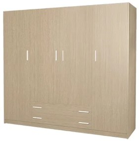 Intrahome Ντουλάπα τετράφυλλη σε δρυς χρώμα 200x60x180 Intrahomesa-00652476