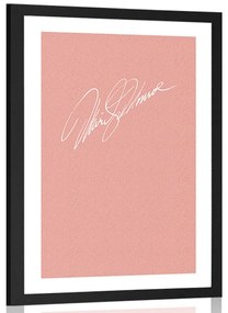 Αφίσα με πασπαρτού Υπογραφή Μέριλιν Μονρόε - 20x30 white