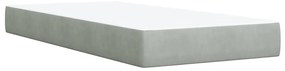 vidaXL Κρεβάτι Boxspring με Στρώμα Ανοιχτό Γκρι 90x200 εκ. Βελούδινο