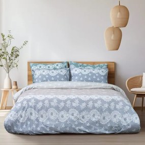 Beauty Home Σετ σεντόνια μονά με λάστιχο Turtle Art 12187 100x200+30 Γκρι,Μπεζ