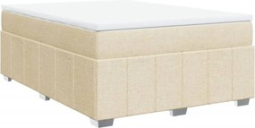 vidaXL Κρεβάτι Boxspring με Στρώμα Κρεμ 160x200 εκ. Υφασμάτινο