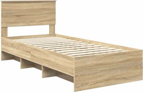 vidaXL Σκελετός Κρεβατιού Δρύς Sonoma 80 x 200 cm Επεξεργασμένο ξύλο