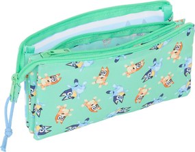 Τριπλή Κασετίνα Bluey Sisters Πράσινο 22 x 12 x 3 cm