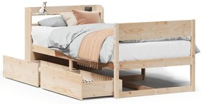 vidaXL Σκελετός Κρεβατιού Χωρίς Στρώμα 100x200 εκ. Μασίφ Πεύκο