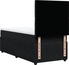 vidaXL Κρεβάτι Boxspring με Στρώμα Μαύρο 100x200 εκ. Βελούδινο