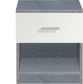 Κομοδίνο Με Συρτάρι & Ράφι (40x32x48) Spitishop Dama White/Cement