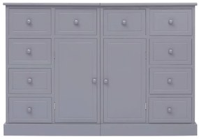 vidaXL Ντουλάπι με 10 Συρτάρια Γκρι 113 x 30 x 79 εκ. από Ξύλο