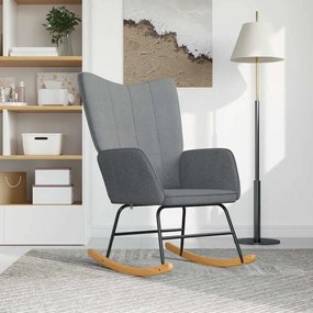 vidaXL Κουνιστή Πολυθρόνα Ανοιχτό Γκρι Υφασμάτινη