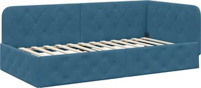 vidaXL Κρεβάτι Γωνίας Μπλε 90 x 200 cm Βελούδο